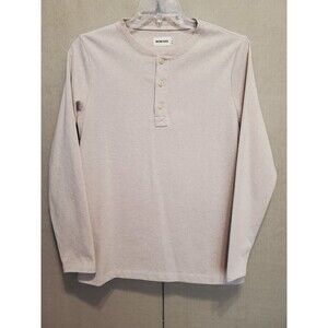 Taylor Stitch Beige Heavy Bag Cotton Blend Long Sleeve Henley Shirt Size 40